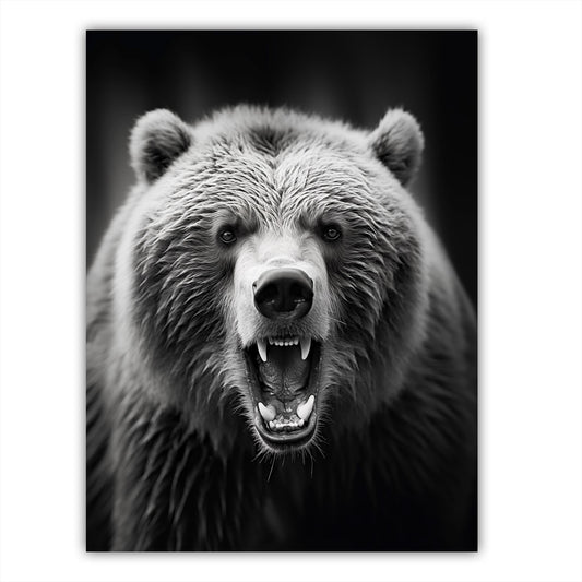 Aggressive Grizzly Bear Portrait - Atka Inspirations