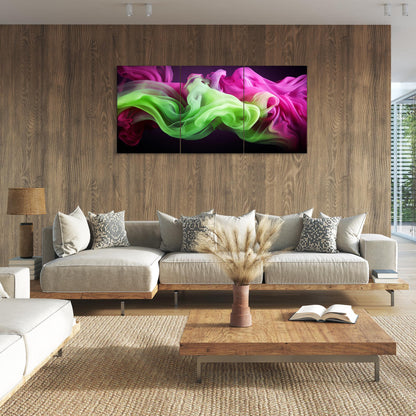Magenta and Lime Green Fluid Art Poster - Atka Inspirations