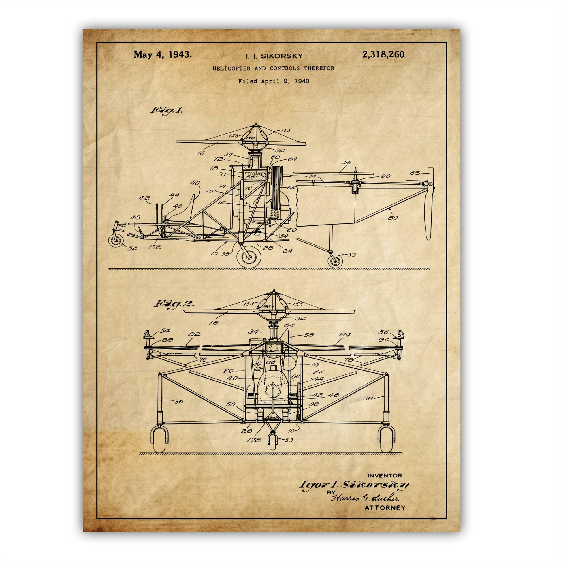 Patent 2318260 - Helicopter by Igor Sikorsky - 1943 - Atka Inspirations