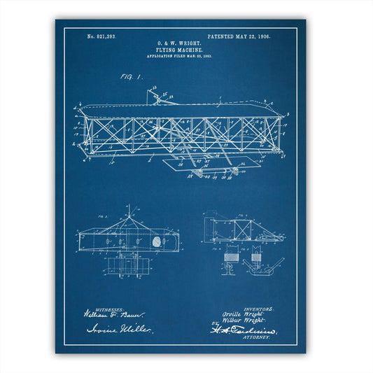 Patent 821393 - Flying Machine by the Wright Brothers - 1906 - Atka Inspirations