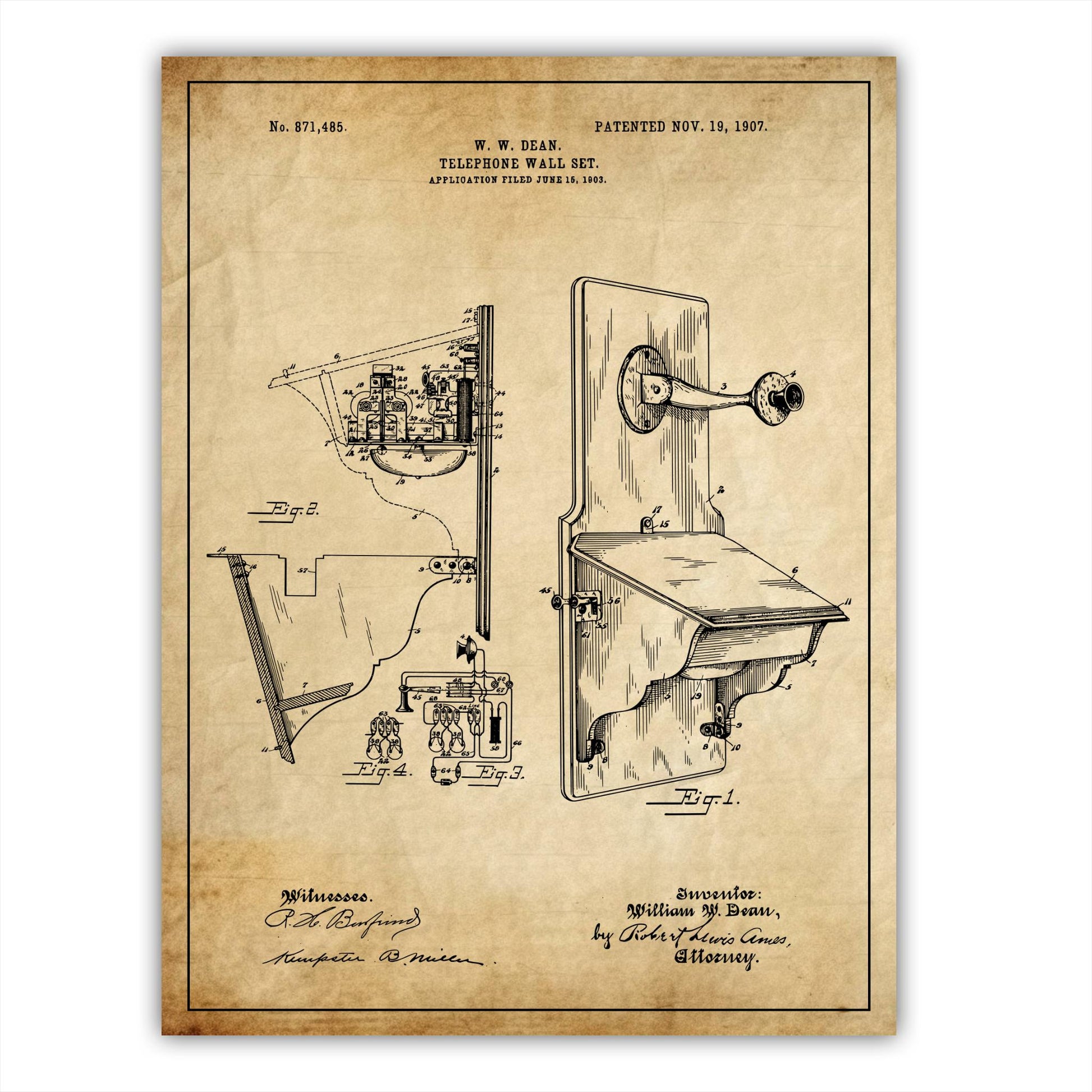 Patent 871485 - Telephone Wall Set - 1907 - Atka Inspirations