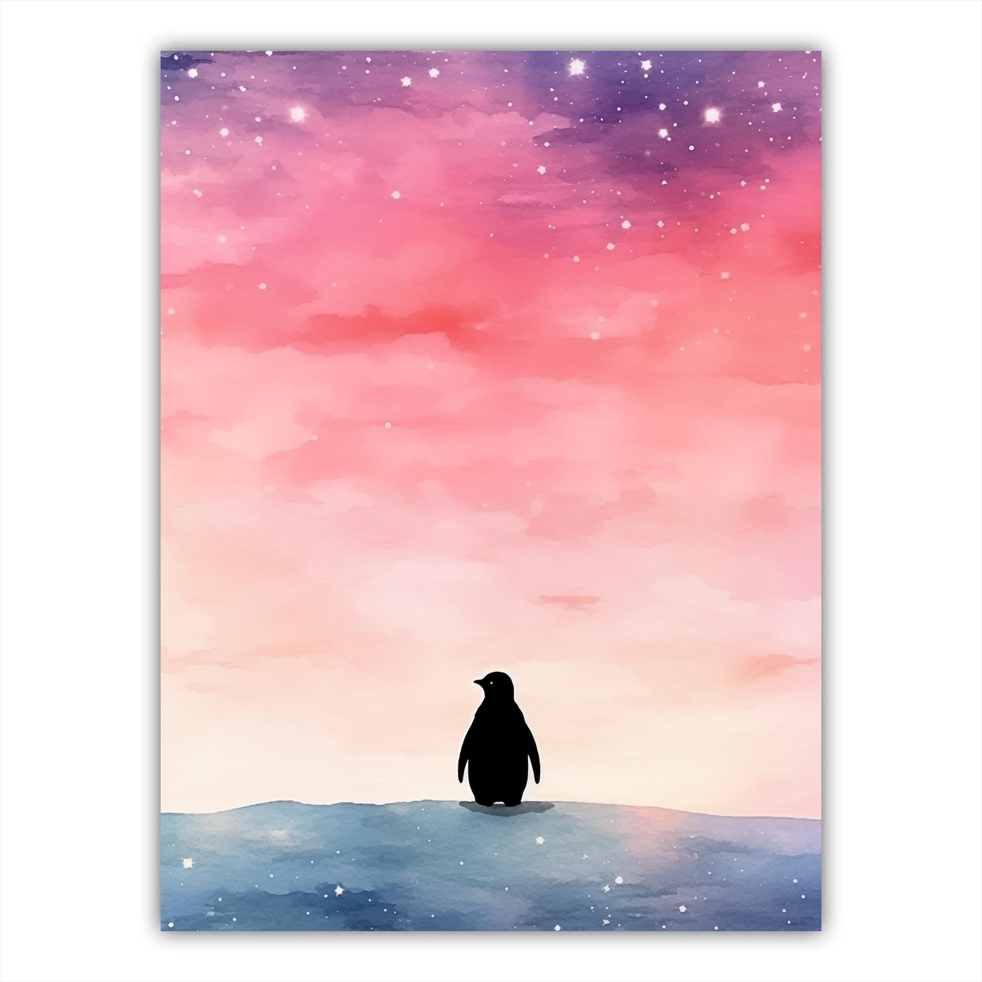 Penguin Under Northern Lights - Atka Inspirations