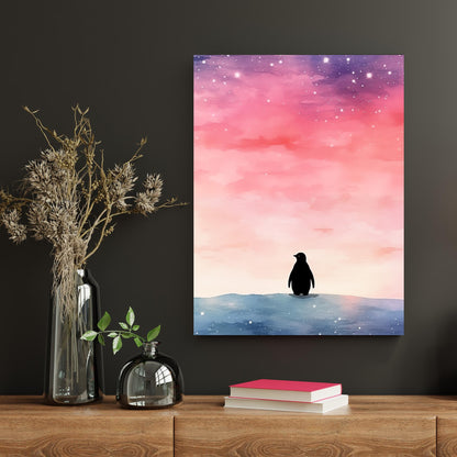 Penguin Under Northern Lights - Atka Inspirations